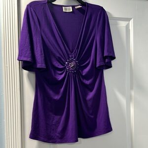 Eci New York  Purple Women's Top with Embellished bead  Detail
